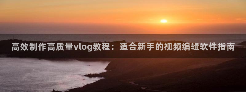 心糖vlo：高效制作高质量vlog教程：适合新手的视频编辑软